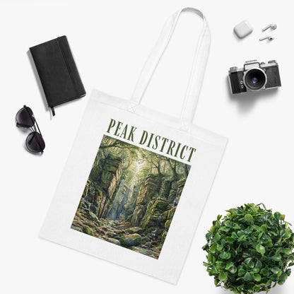 Peak District Cotton Tote Bag — Scenic Luds Church Forest Walk Canvas Shopper