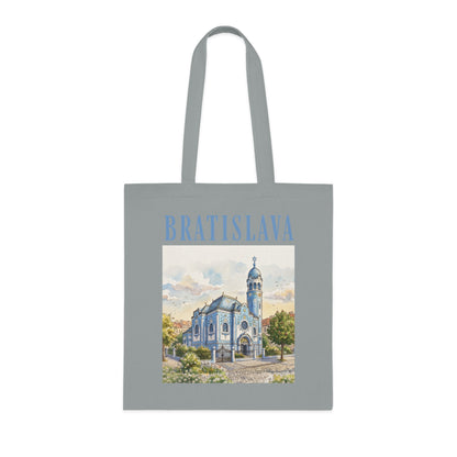 Bratislava Watercolor Cathedral Tote Bag – Travel Souvenir Cotton Shopper