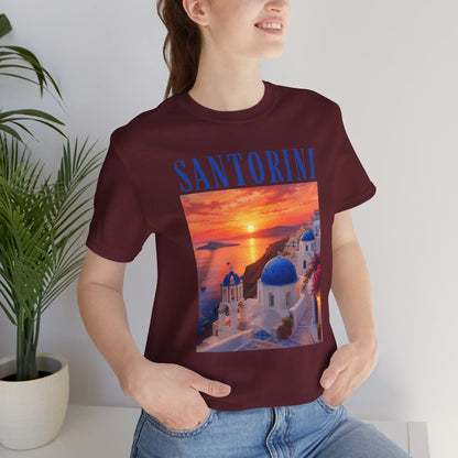 Santorini Sunset Tee — Greek Island Travel T‑Shirt