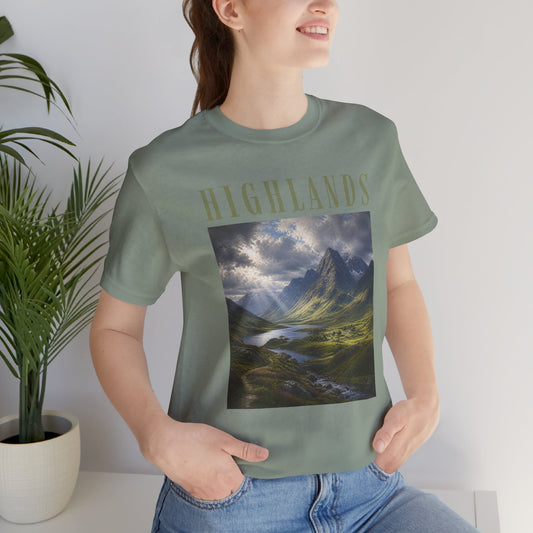 Highlands Scenic Tee — Vintage Mountain Landscape T-Shirt