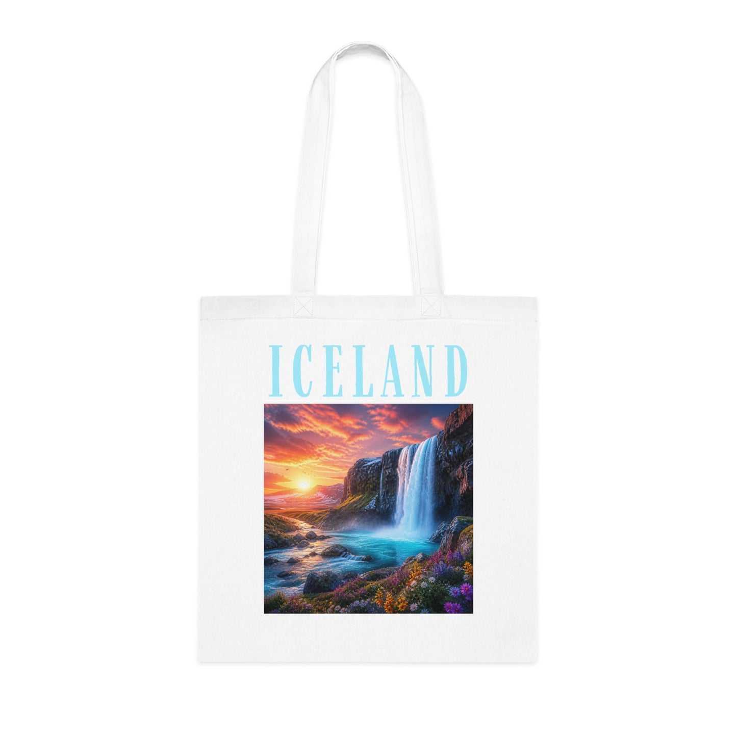 Iceland Waterfall Scenic Cotton Tote Bag