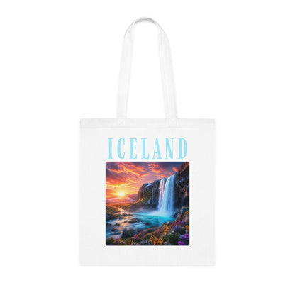 Iceland Waterfall Scenic Cotton Tote Bag