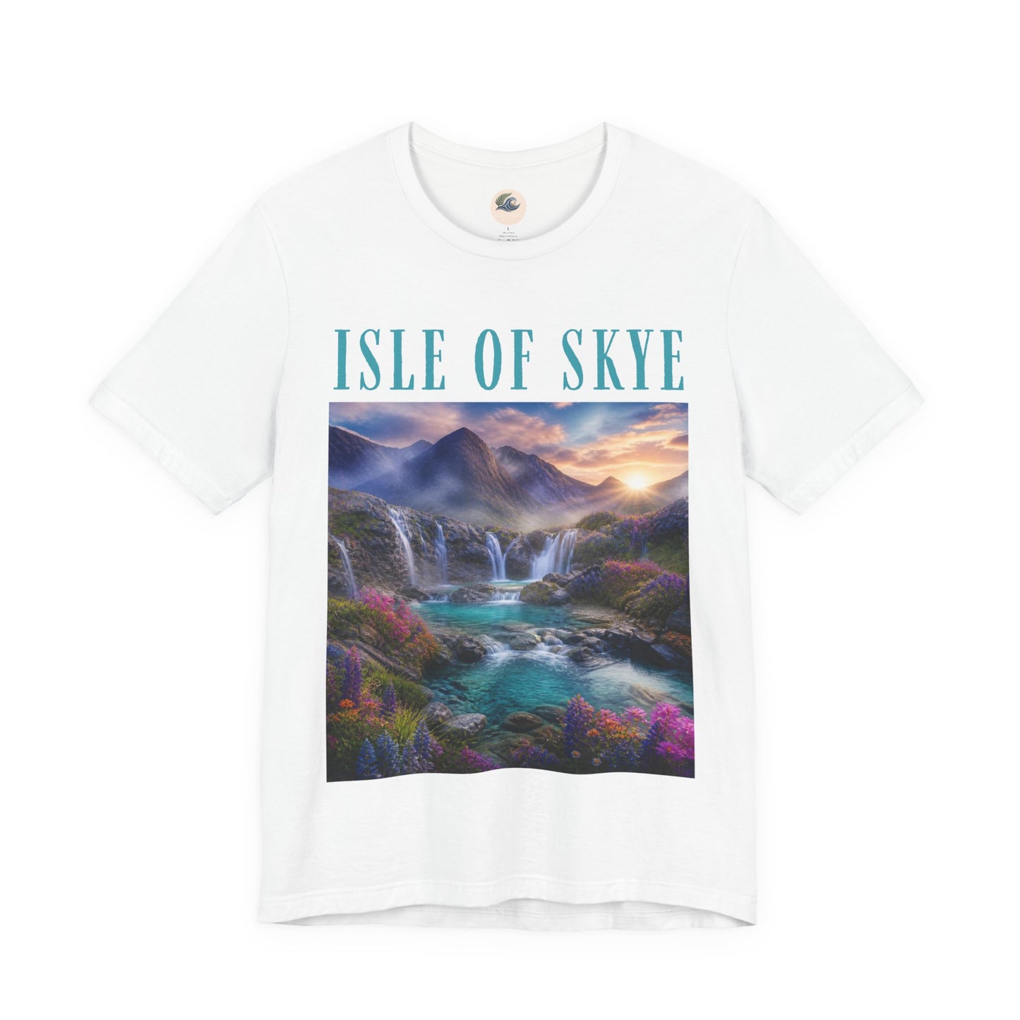 Isle of Skye Scenic T-Shirt — Scottish Landscape Waterfall Tee