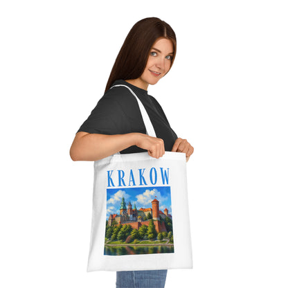 Krakow Cotton Tote Bag — Scenic Wawel Castle Poland Souvenir Tote