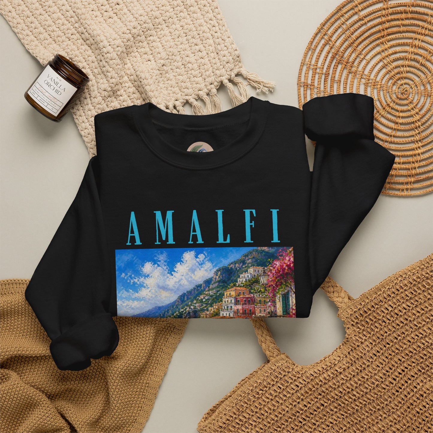 Amalfi Coast Scenic Crewneck Sweatshirt