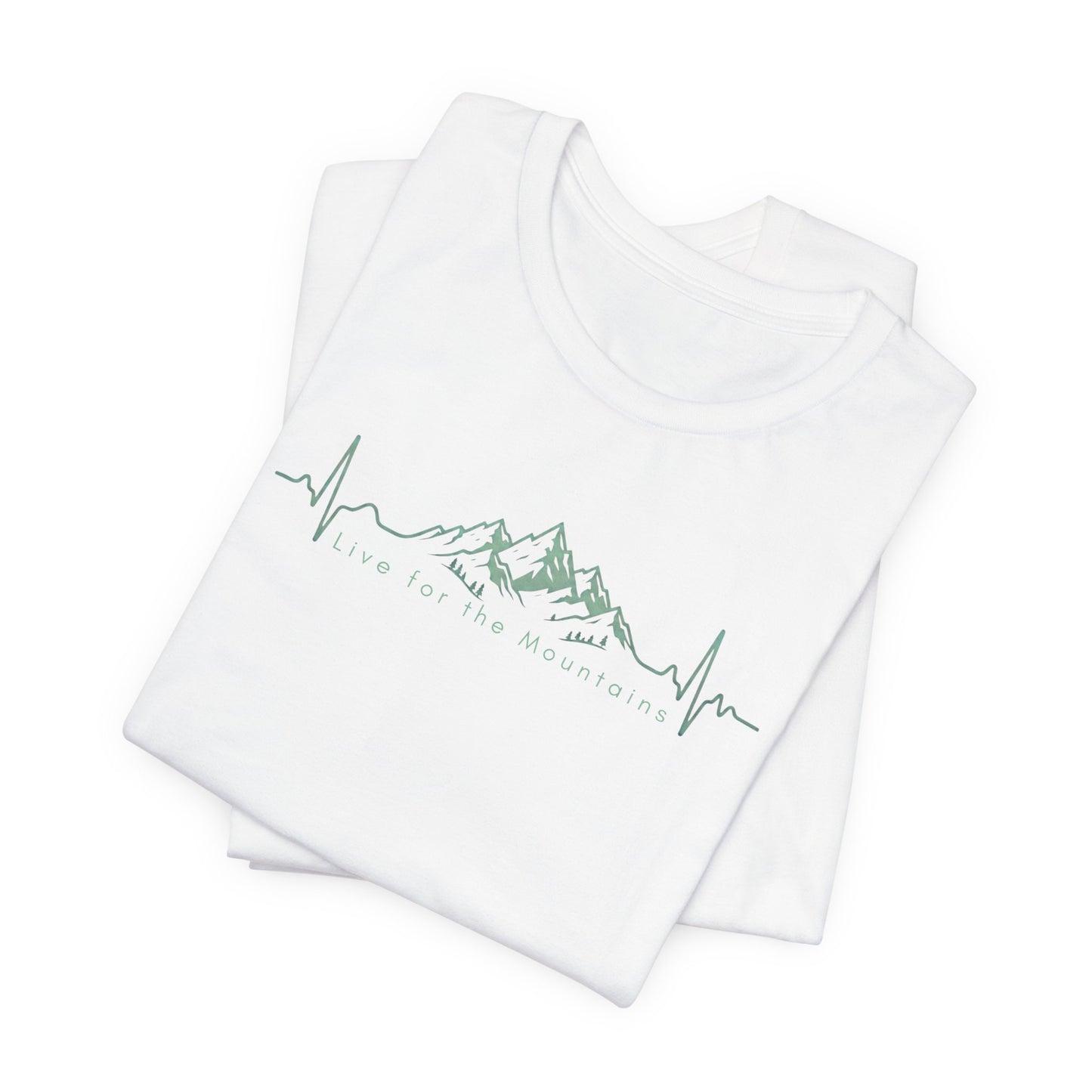 Mountain Heartbeat T‑Shirt — Heartbeat EKG Mountains Graphic Tee