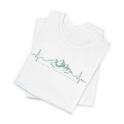 Mountain Heartbeat T‑Shirt — Heartbeat EKG Mountains Graphic Tee