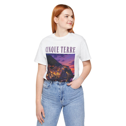 Cinque Terre Sunset Photo Tee — Italian Coastal Travel T-Shirt