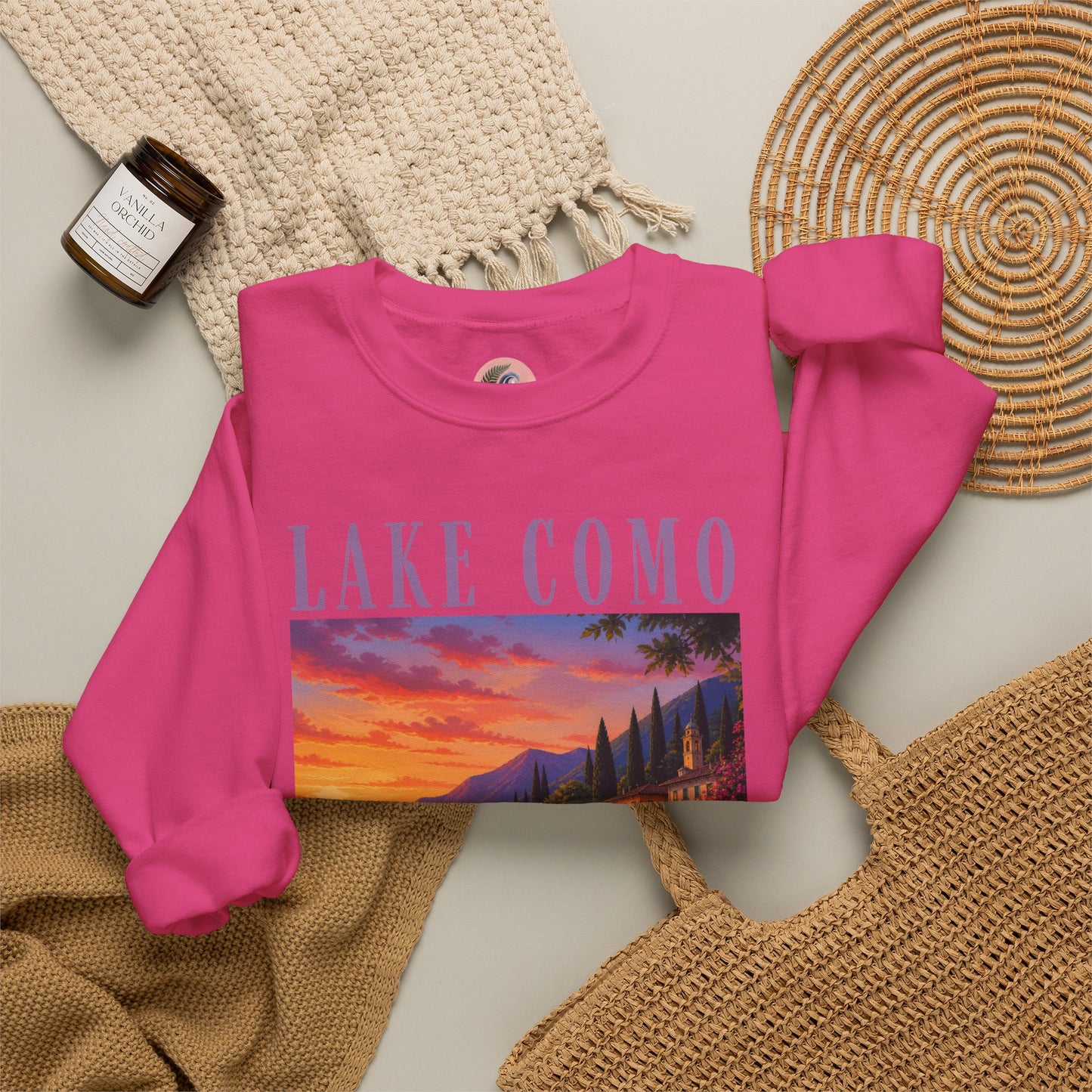 Lake Como Sunset Crewneck Sweatshirt
