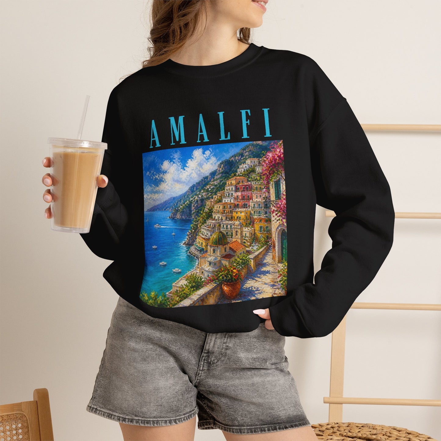 Amalfi Coast Scenic Crewneck Sweatshirt