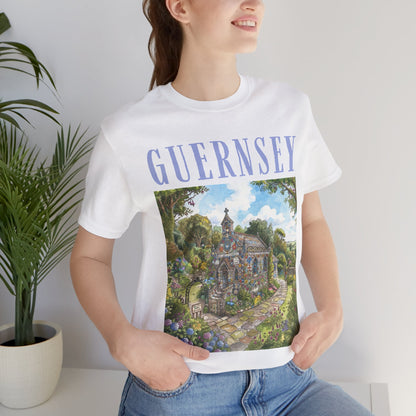 Guernsey Chapel Landscape T-Shirt — Scenic Island Travel Tee