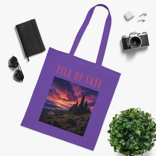 Isle of Skye Scenic Cotton Tote — Sunset Landscape Beach Bag