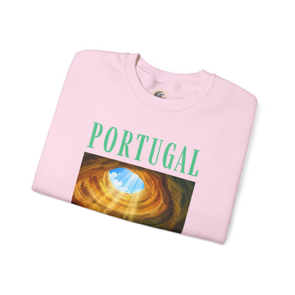Portugal Benagil Cave Crewneck Sweatshirt — Coastal Travel Graphic Pullover