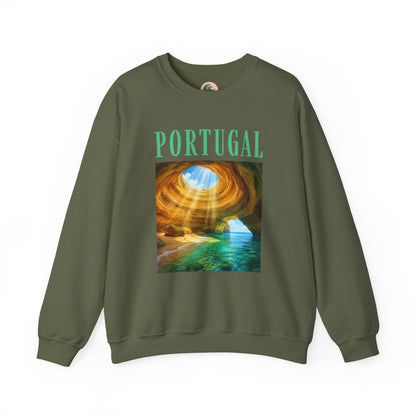 Portugal Benagil Cave Crewneck Sweatshirt — Coastal Travel Graphic Pullover