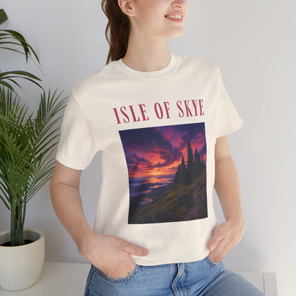 Isle of Skye Scenic Tee — Sunset Landscape Graphic T-Shirt