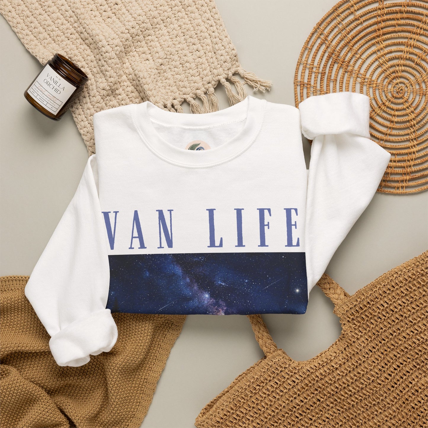 Van Life Sweatshirt – Cozy Camper Night Sky Crewneck