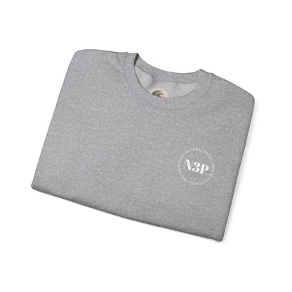 Minimal 'N3P' National 3 Peaks Logo Crewneck Sweatshirt – Small Chest Emblem, Casual Everyday Pullover