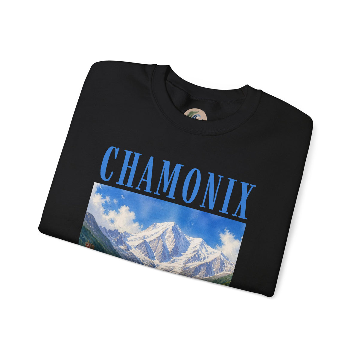 Chamonix Mountain Crewneck Sweatshirt — Alpine Scenic Graphic