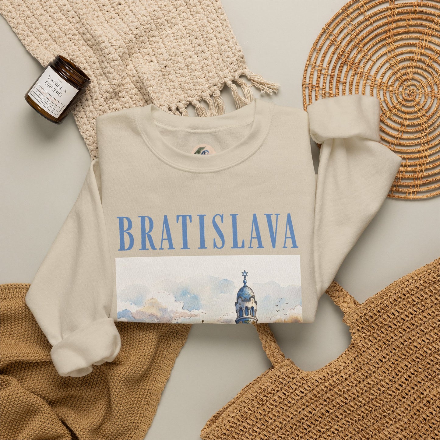 Bratislava Scenic Crewneck Sweatshirt – Vintage Cityscape Graphic