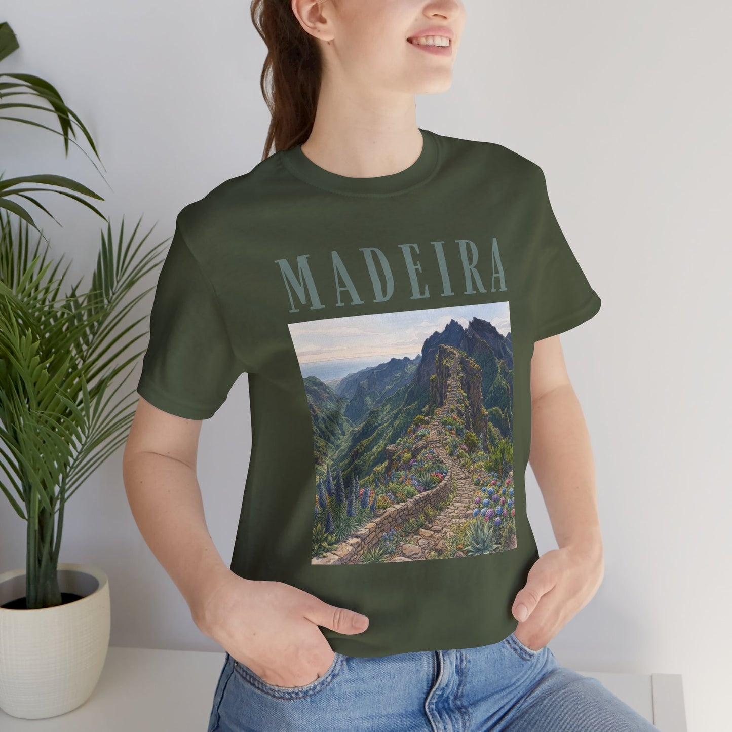 Madeira Stairway to Heaven Scenic Tee - Mountain Landscape Travel T-Shirt
