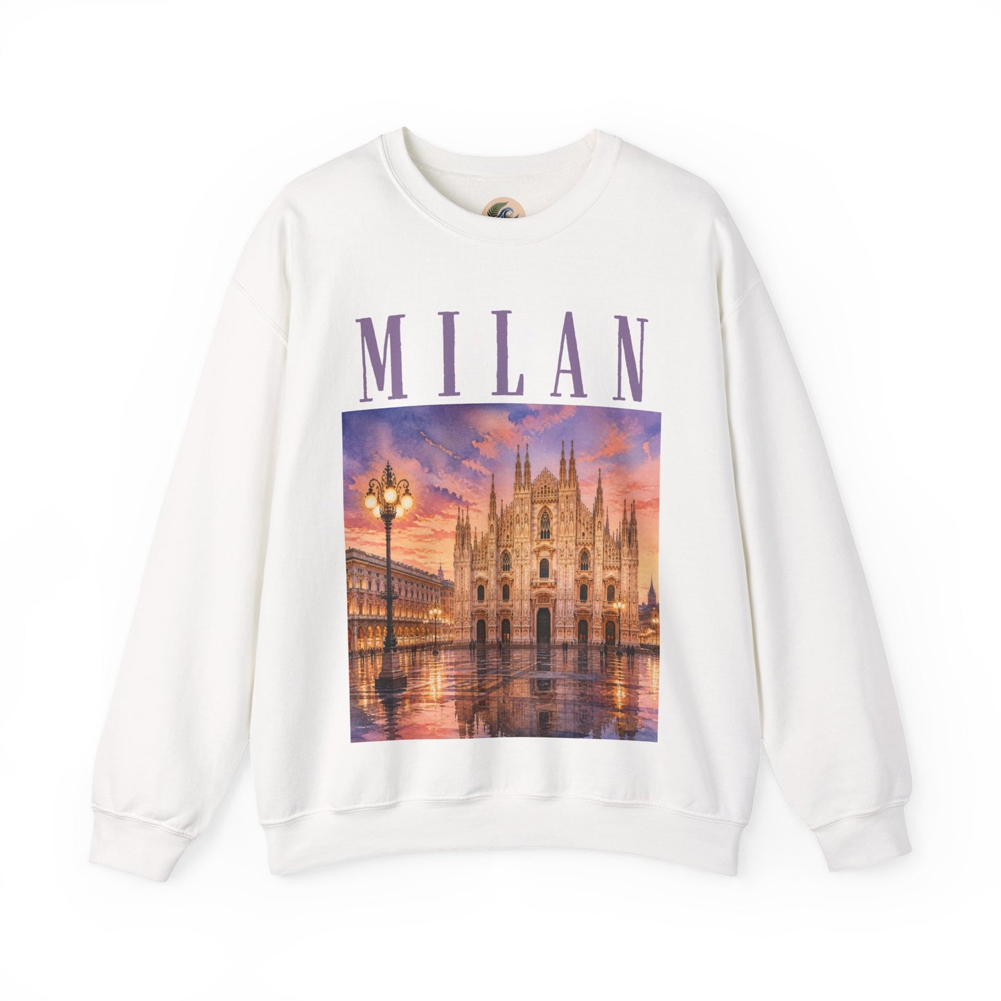 Milan Cathedral Crewneck Sweatshirt – Vintage Travel Cityscape