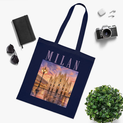 Milan Cathedral Tote Bag – Scenic Duomo Travel Cotton Tote