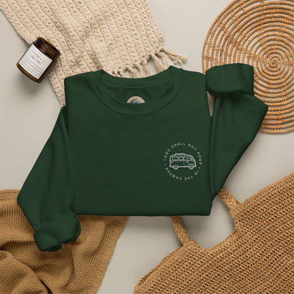Cozy Camper Crewneck Sweatshirt — Van Life Humour Chest Graphic