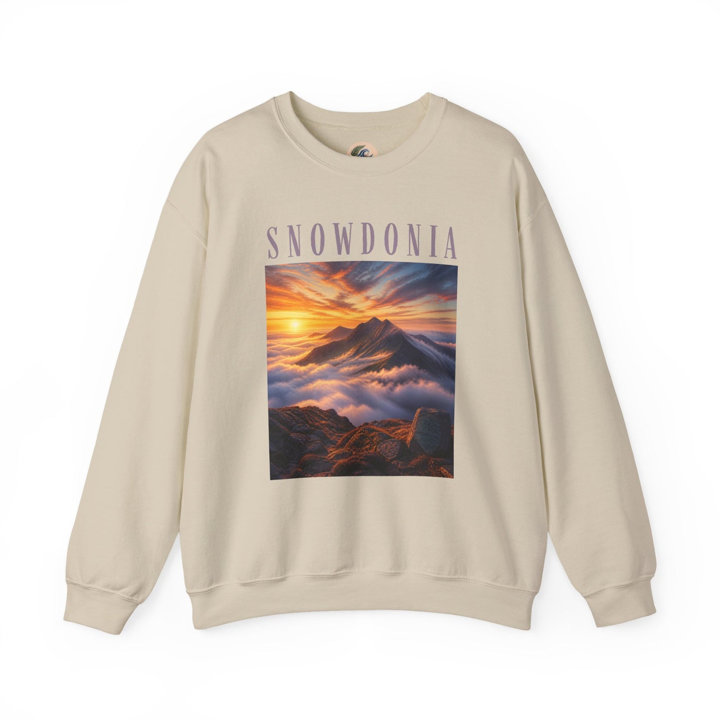 Snowdonia Sunset Crewneck Sweatshirt — Scenic Mountain Graphic