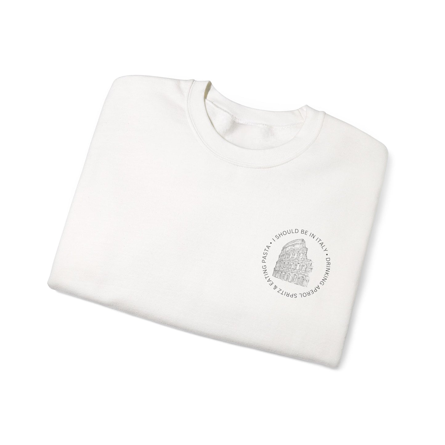 Cozy Italy Crewneck Sweatshirt with Small Chest Badge Design