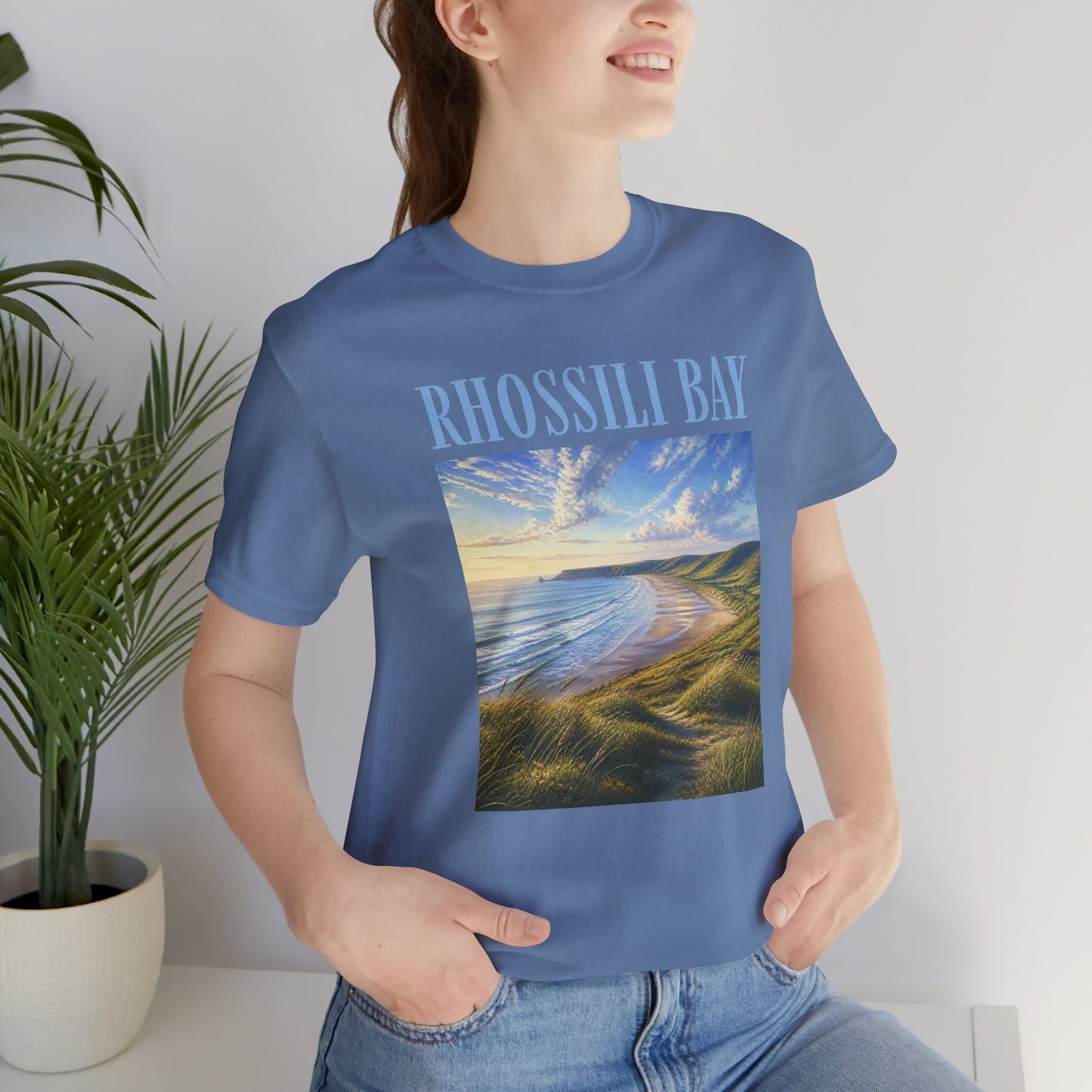 Rhossili Bay Scenic Tee — Coastal Landscape Graphic T-Shirt