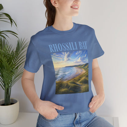 Rhossili Bay Scenic Tee — Coastal Landscape Graphic T-Shirt