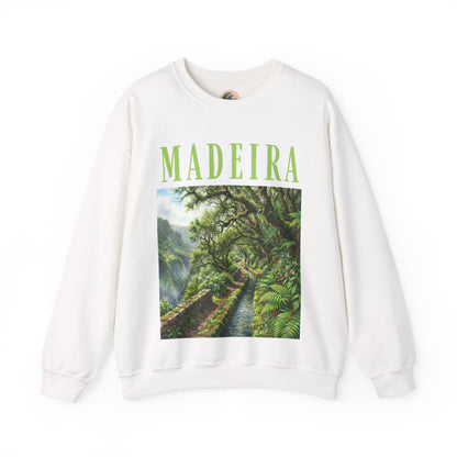 Madeira Nature Crewneck Sweatshirt — Scenic Jungle Trail Graphic