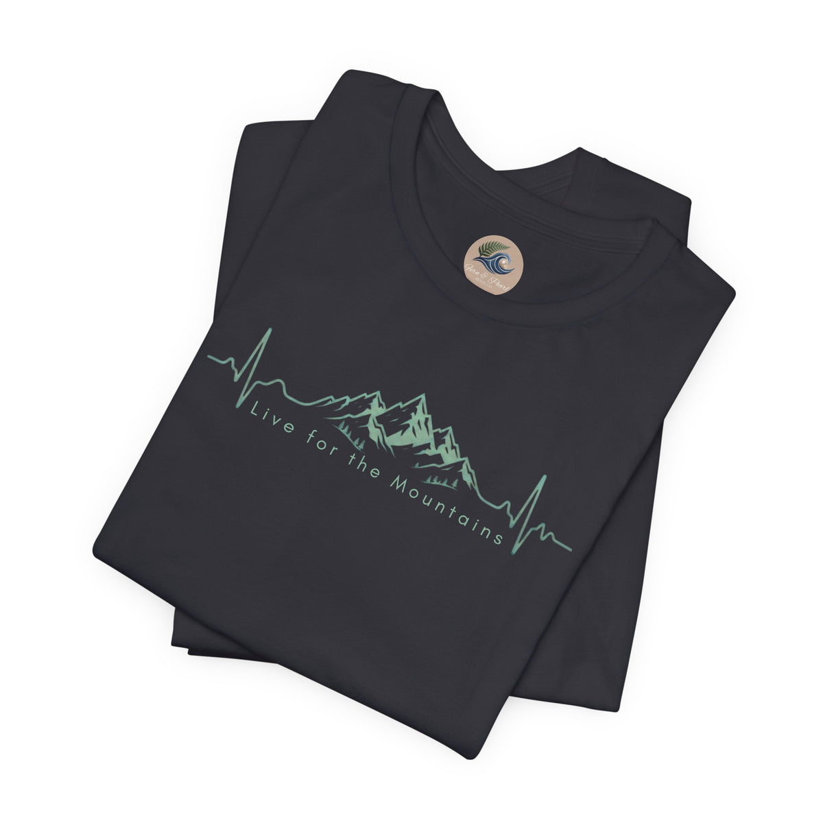 Mountain Heartbeat T‑Shirt — Heartbeat EKG Mountains Graphic Tee