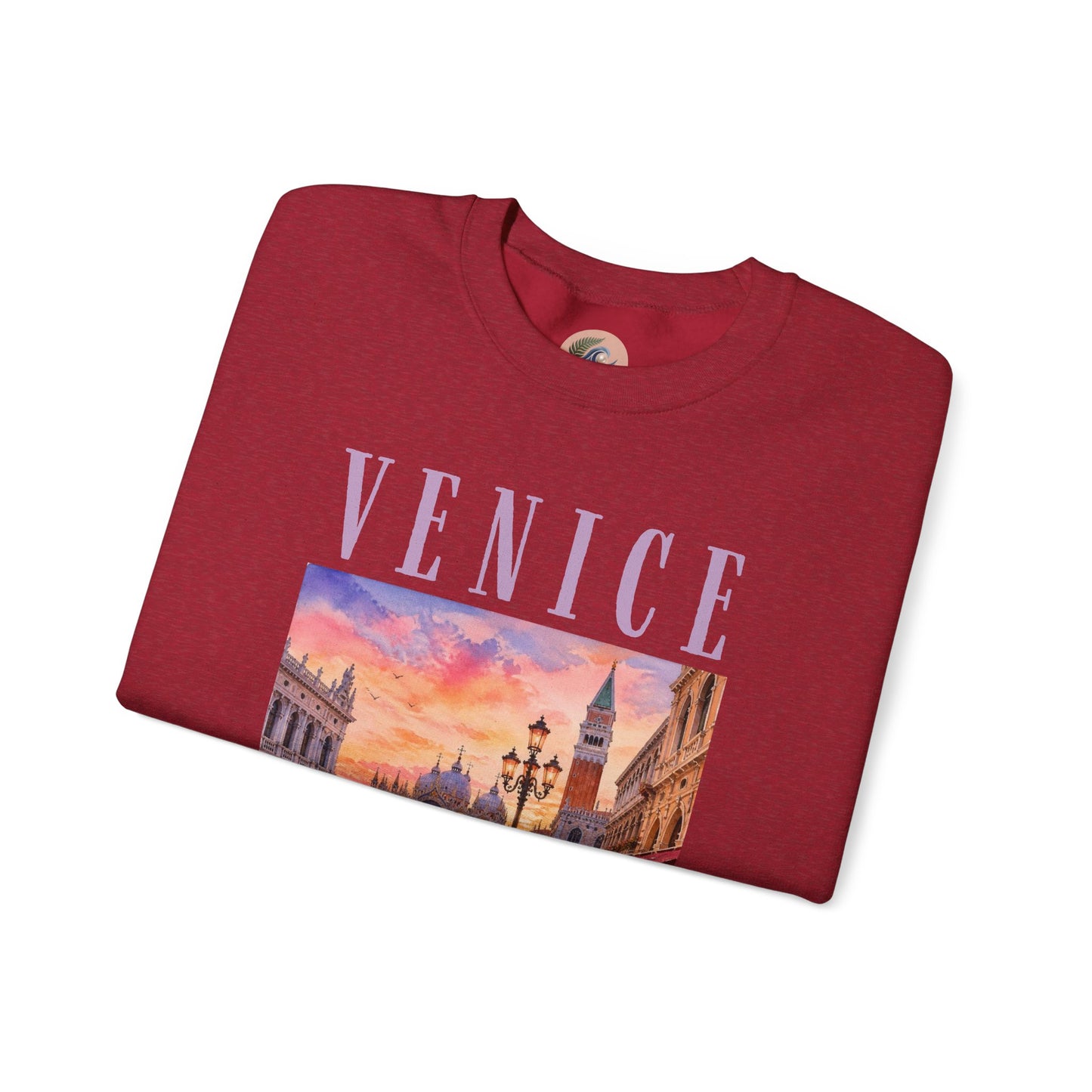 Venice Sunset Crewneck Sweatshirt — Vintage Canal Travel Graphic