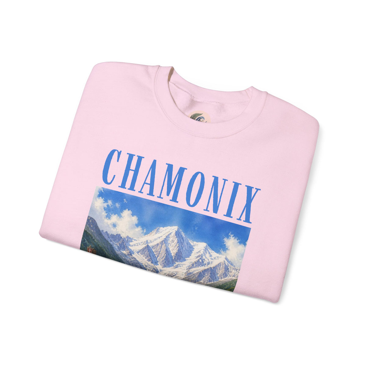 Chamonix Mountain Crewneck Sweatshirt — Alpine Scenic Graphic