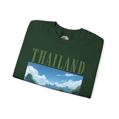 Thailand Scenic Crewneck Sweatshirt — Tropical Island Graphic Pullover