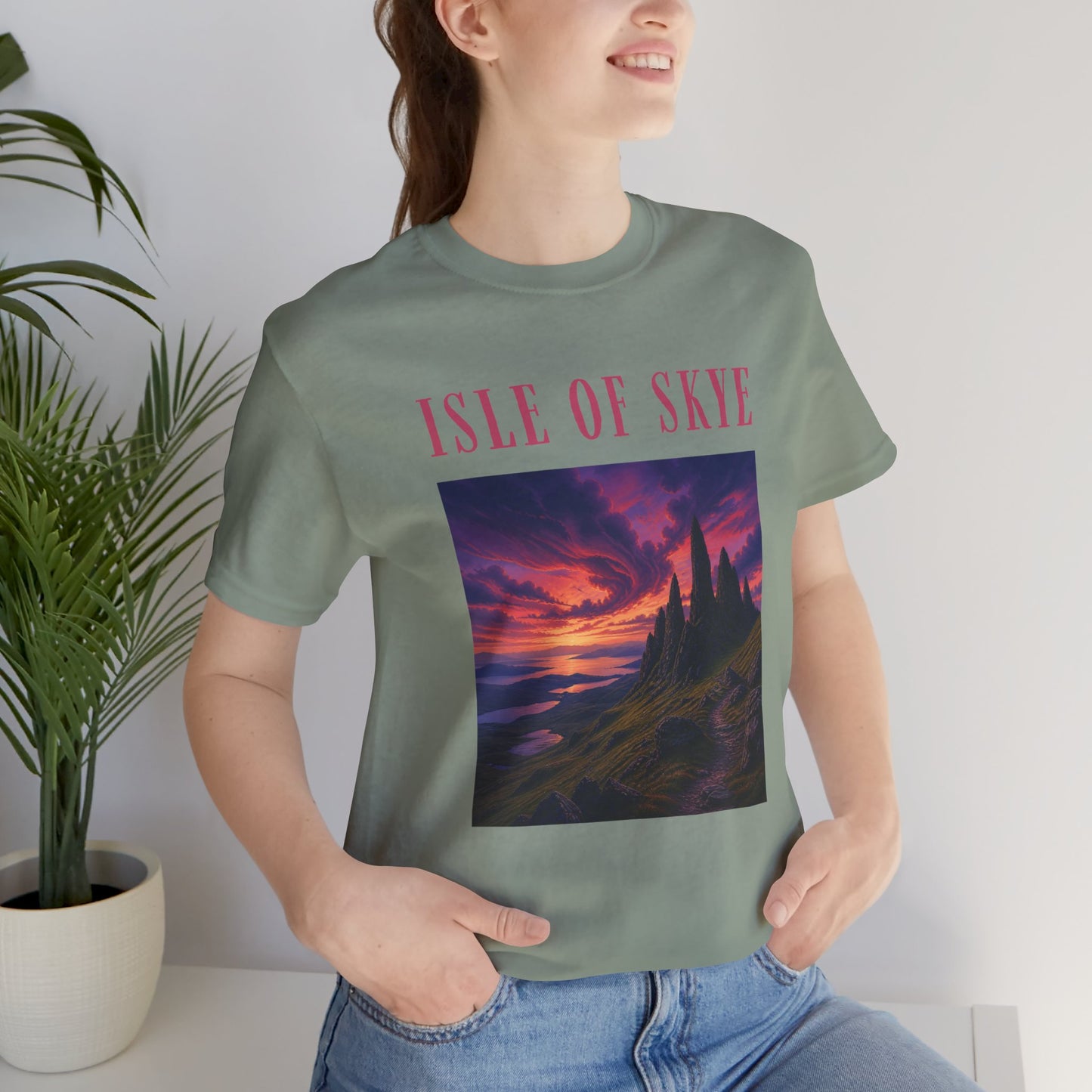 Isle of Skye Scenic Tee — Sunset Landscape Graphic T-Shirt