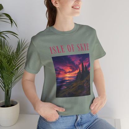 Isle of Skye Scenic Tee — Sunset Landscape Graphic T-Shirt
