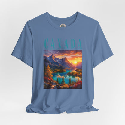 Canada Banff Scenic Mountain Tee — Sunrise Lake Landscape T‑Shirt