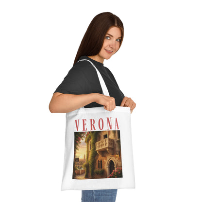 Verona Vintage Travel Tote Bag — Scenic Italian Villa Cotton Tote