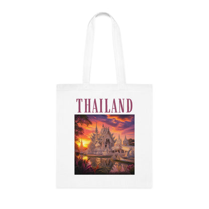 Thailand Sunset Temple Tote — Travel Souvenir Cotton Tote Bag