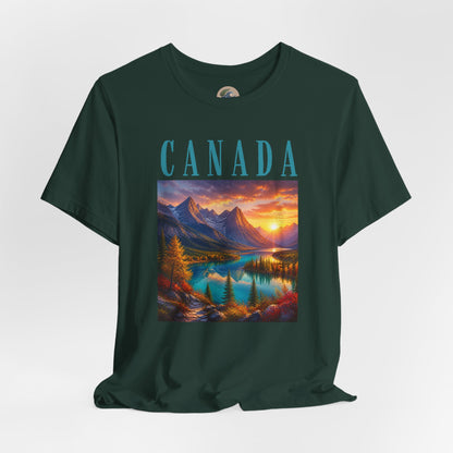 Canada Banff Scenic Mountain Tee — Sunrise Lake Landscape T‑Shirt