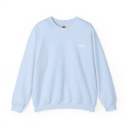 Minimal 'N3P' National 3 Peaks Logo Crewneck Sweatshirt – Small Chest Emblem, Casual Everyday Pullover