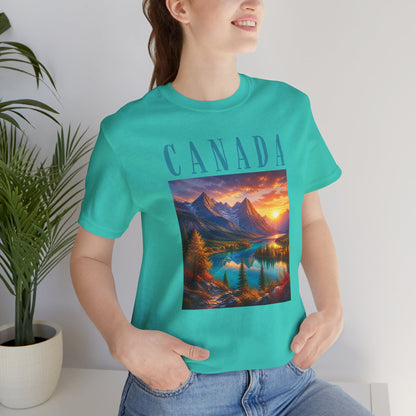 Canada Banff Scenic Mountain Tee — Sunrise Lake Landscape T‑Shirt