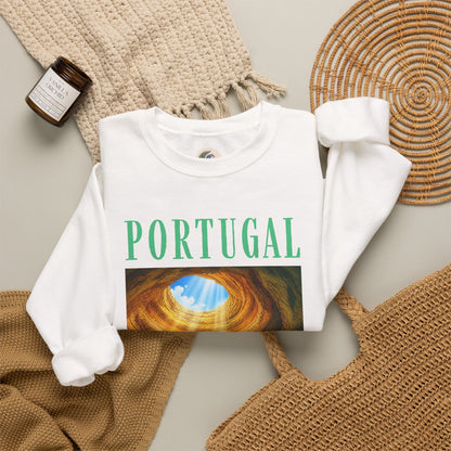 Portugal Benagil Cave Crewneck Sweatshirt — Coastal Travel Graphic Pullover