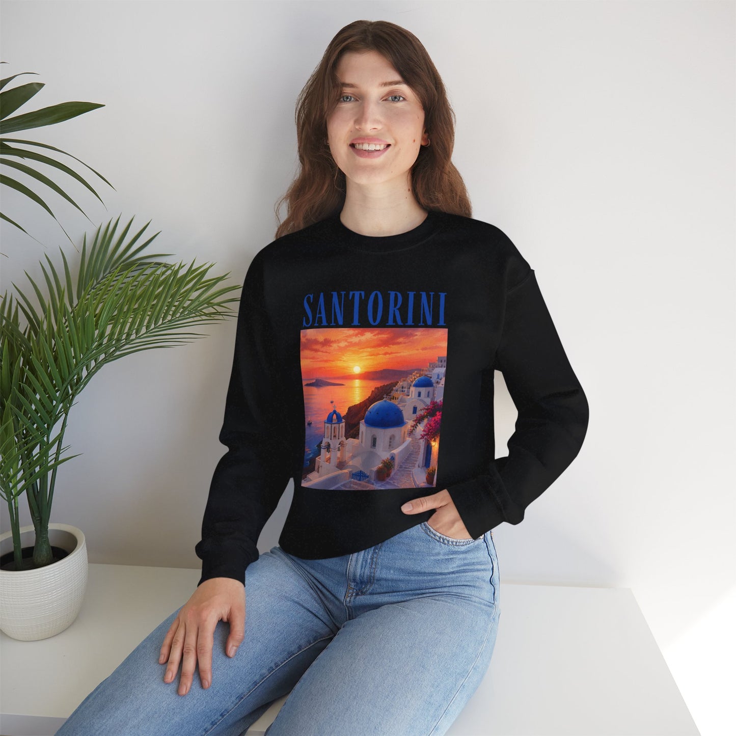 Santorini Sunset Sweatshirt — Greek Island Travel Crewneck