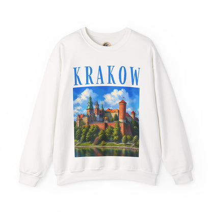 Krakow Castle Crewneck Sweatshirt — Vintage Polish Travel Graphic