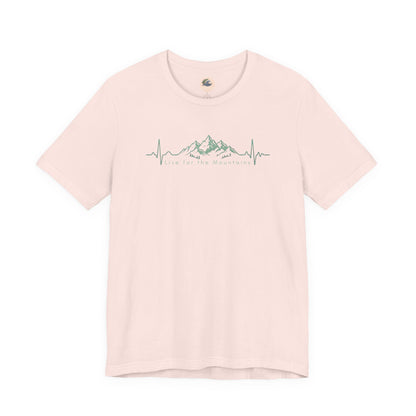Mountain Heartbeat T‑Shirt — Heartbeat EKG Mountains Graphic Tee
