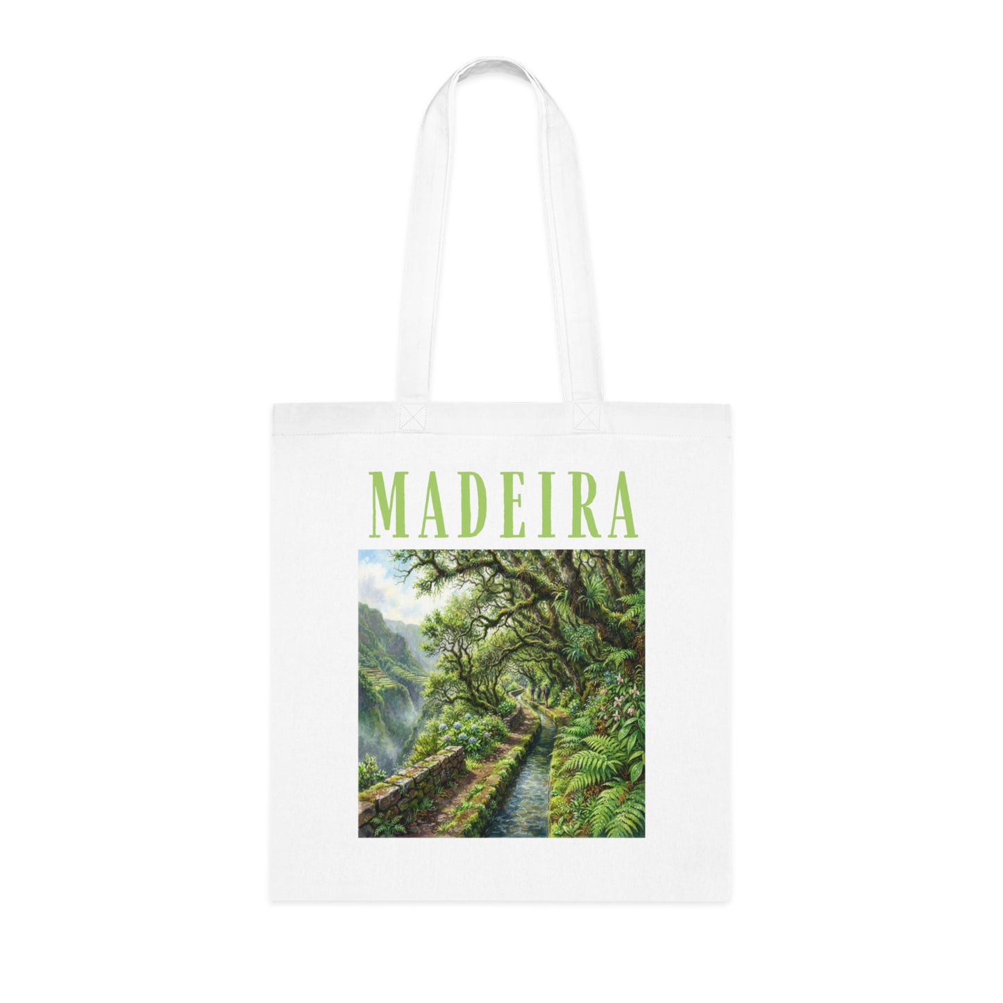 Madeira Scenic Cotton Tote Bag — Botanical Island Landscape Tote