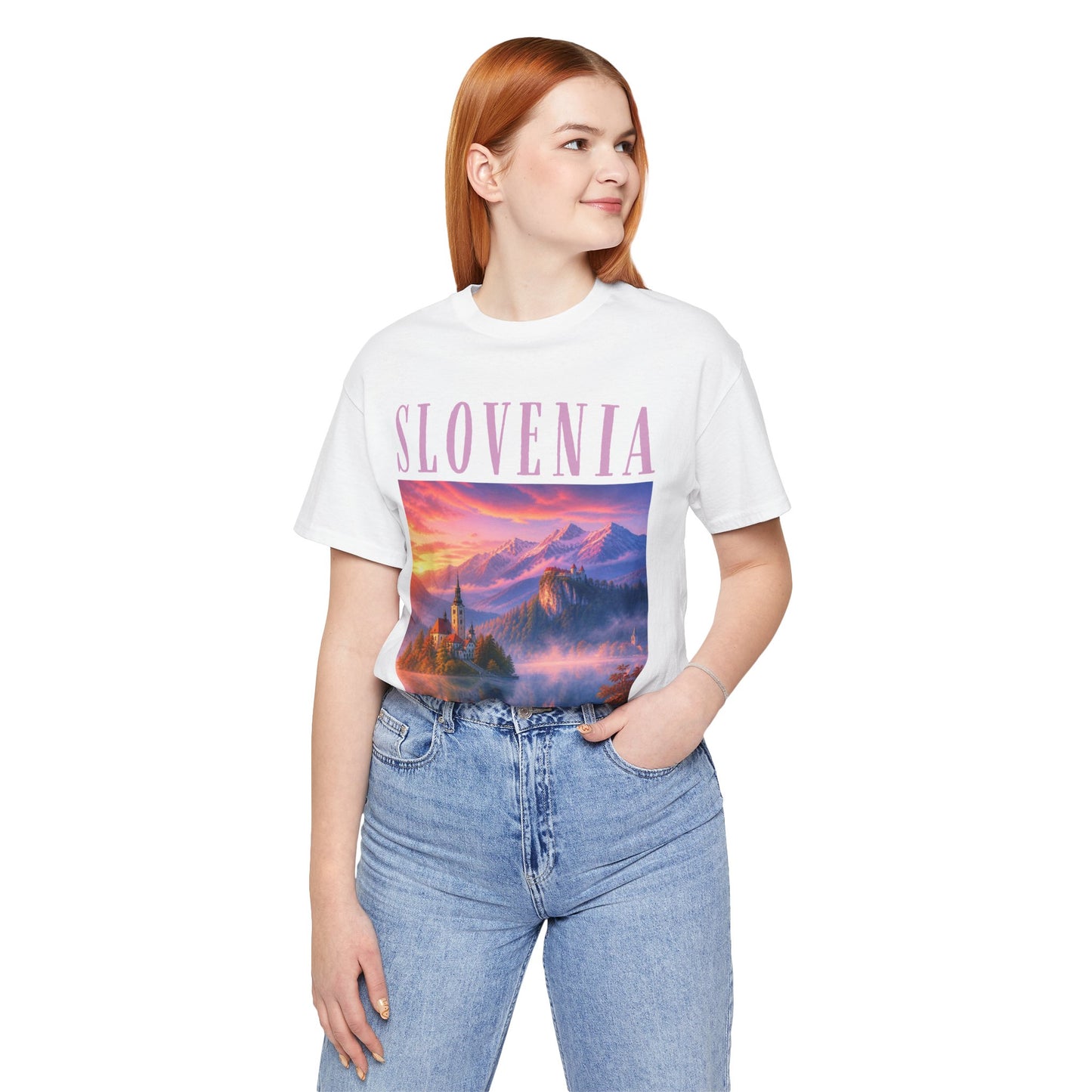 Slovenia Scenic Tee — Vintage Mountain Lake Travel Shirt